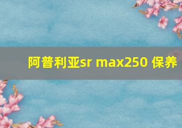 阿普利亚sr max250 保养